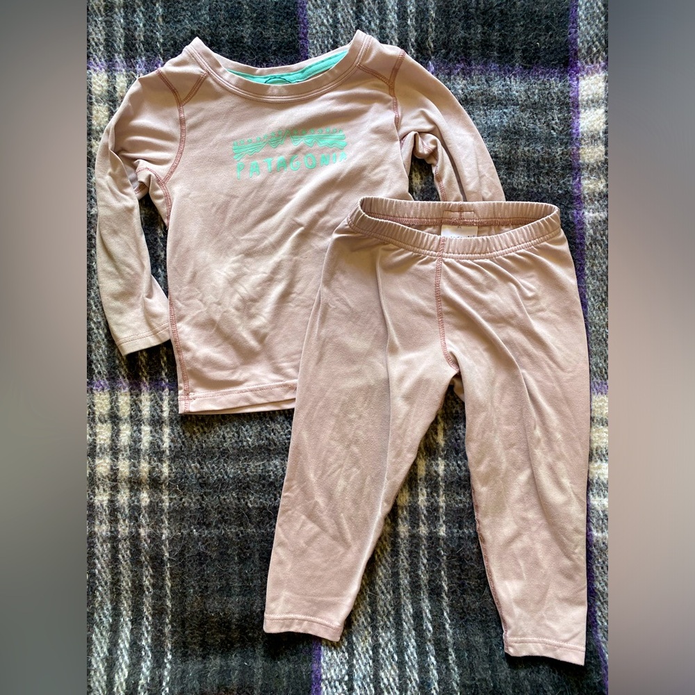Patagonia Kids Matching Set Pink with Mint Logo